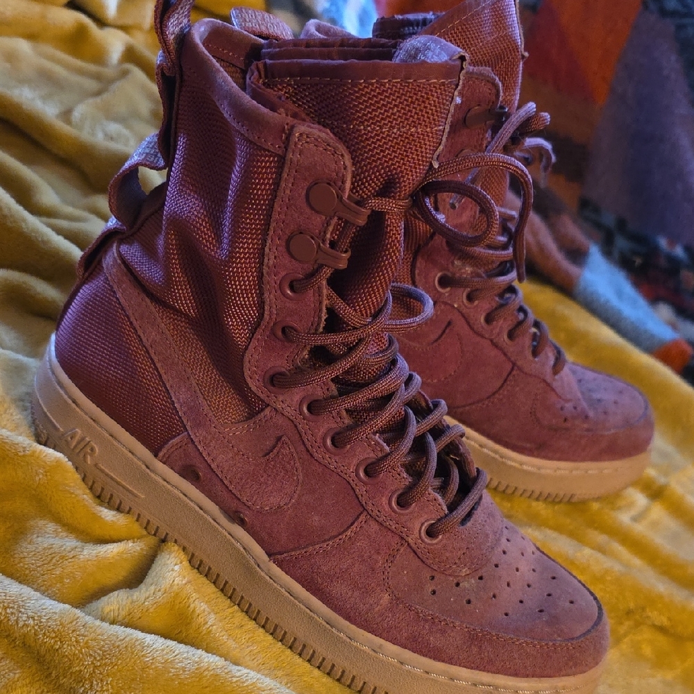 Nike High-Top Sneakers in Deep Maroon